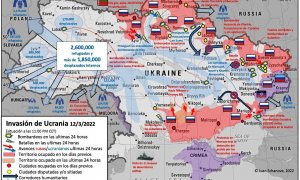 Mapa de la invasión de Rusia a Ucrania en el día 17