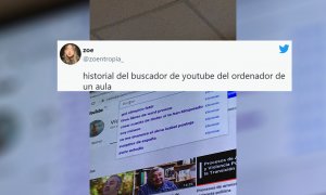 El tuit viral que muestra el disparatado historial de búsqueda en Youtube en el ordenador de una universidad