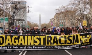 19/03/2022 - La manifestació que s'ha fet aquest dissabte a Barcelona contra el racisme, convocada per Unitat contra el Racisme.