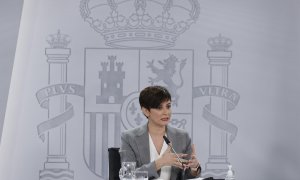 La ministra de Política Territorial y portavoz del Gobierno, Isabel Rodríguez durante la rueda de prensa ofrecida tras la reunión del Consejo de Ministros, este martes en el Palacio de la Moncloa.