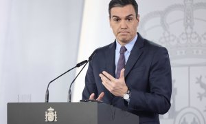 El presidente del Gobierno, Pedro Sánchez, comparece, después de su reunión con el primer ministro de la República de Croacia, en el Palacio de la Moncloa, a 16 de marzo de 2022.
