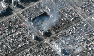 23/03/22. Imagen satélite de la ciudad de Mariúpol, donde los bombardeos rusos son "constantes", en Ucrania, a 23 de marzo de 2022.