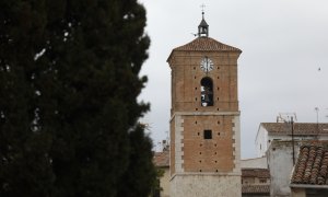 Vista de la torre del Reloj en Chinchón, a 26 de febrero de 2022, en Madrid (España)-24/3/22