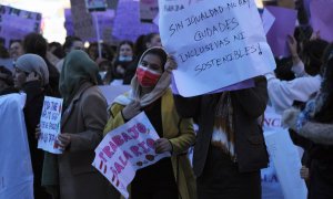 8/03/2022-Foto de la manifestación del Día de la Mujer, el 8 de marzo, en Salamanca