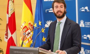 05/04/2022-El candidato de Vox a la presidencia de las Cortes de Castilla y León, Juan García-Gallardo, en las Cortes de Castilla y León, el 23 de febrero, en Valladolid (Castilla y León)