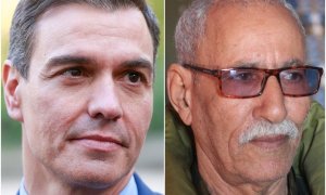 El presidente del Gobierno, Pedro Sánchez y el secretario general del Frente Polisario, Brahim Galli, en dos imágenes de archivo.