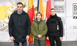 Imagen de la visita del presidente del Gobierno, Pedro Sánchez, a Kiev.