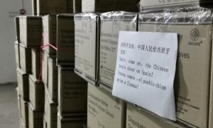 Cargamento de guantes de una fábrica china en abril de 2020 destinado al Ayuntamiento de Madrid