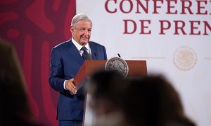 21/04/2022. El presidente mexicano, Manuel López Obrador, durante una rueda de prensa, a 18 de abril del 2022.