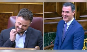 Esta es la cara de Rufián tras el lapsus "imperdonable" de Pedro Sánchez