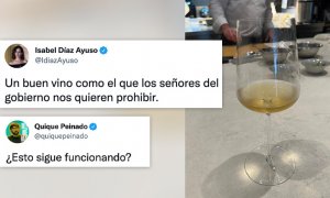 Así nace un nuevo bulo, ahora sobre el vino: el tuit de Ayuso que resume a la perfección su manera de hacer política