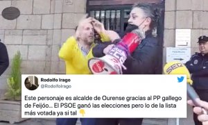 Los tuiteros recuerdan que el PP sostiene al alcalde de Ourense que ha agredido a una sindicalista: "Los socios del 'moderado' Feijóo"