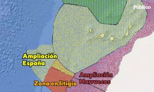 El conflicto de la delimitación de aguas entre España y Marruecos en mapas
