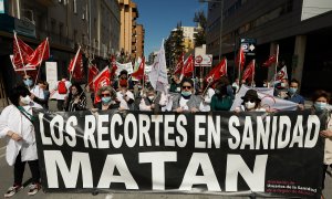 03/05/22. Manifestación en defensa de la sanidad pública, a 12 de marzo de 2022, en Murcia (España).