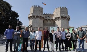 Compromís, Más País, Més por Mallorca, Verdes Equo y la Chunta Aragonesista firman el "Acuerdo del Turia" este lunes 9 de mayo de 2022.