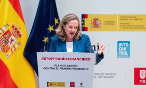 La vicepresidenta primera del Gobierno y ministra de Asuntos Económicos y Transformación Digital, Nadia Calviño, en el Ministerio de Asuntos Económicos y Transformación Digital, a 29 de abril de 2022, en Madrid.