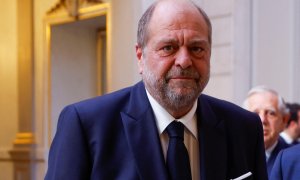 10/05/2022. El ministro de Justicia, Eric Dupond-Moretti, en su llegada al Elíseo para celebrar la toma de posesión del cargo como presidente por parte de Emmanuel Macron, a 7 de  mayo de 2022.