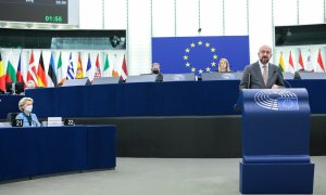 11/05/2022. El presidente del Consejo Europeo, Charles Michel, durante una sesión del Parlamento Europeo, a 3 de mayo de 2022.