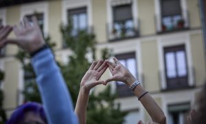 Varias mujeres participan en una concentración por el 'Dia de Acción Global por el Aborto Legal, Seguro y Accesible', a 28 de septiembre de 2021, en Madrid