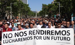 Els treballadors de Nissan es manifesten pel centre de Barcelona dimecres passat.