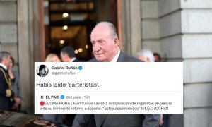 La 'confusión' de Gabriel Rufián con un titular sobre Juan Carlos I: "Había leído 'carteristas'"