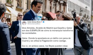 Almeida dice que España y Qatar son dos ejemplos sociales por sus monarquías y los tuiteros recuerdan que allí se vulneran varios derechos humanos