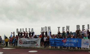 Protesta en Sanxenxo contra la presencia de Juan Carlos de Borbón