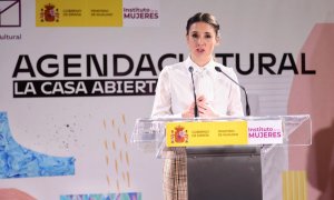 La ministra de Igualdad, Irene Montero, interviene en la inauguración de la nueva sede del Instituto de las Mujeres, a 25 de mayo de 2022, en Madrid.