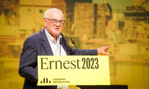 28/05/2022 - Ernest Maragall, en l'acte en què ha estat proclamat candidat d'ERC a Barcelona per a les eleccions municipals de l'any vinent.