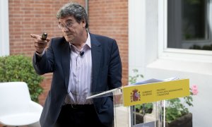 03/06/2022 El ministro de Inclusión, Seguridad Social y Migraciones, José Luis Escrivá, interviene en una rueda de prensa en el departamento que encabeza