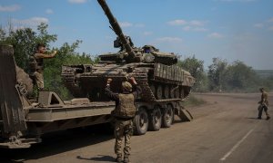 Tanque ucraniano en Donetsk
