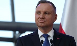 02/06/2022 El presidente polaco Andrzej Duda atiende a los medios de comunicación en Varsovia