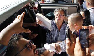 13/06/2022 - El candidato a la presidencia de Colombia de la coalición izquierdista Pacto Histórico, Gustavo Petro, visita una fábrica de confecciones en Cúcuta, (Colombia).