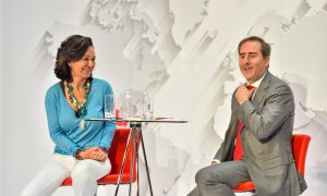 La presidenta del Banco Santander, Ana Botín, con el futuro consejero delegado de la entidad, Héctor Grisi.