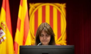 La presidenta del Parlament, Laura Borràs, en una sesión de control, en el Parlament de Cataluña, a 8 de junio de 2022.