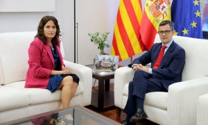 La consellera de Presidència, Laura Vilagrà, i el ministre de Presidència, Félix Bolaños, reunits a la Moncloa.