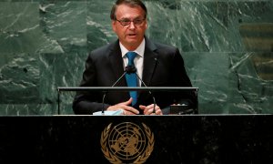 24/06/2022 - El presidente de Brasil, Jair Bolsonaro, se dirige a la 76ª sesión de la Asamblea General de la ONU en Nueva York, Estados Unidos, el 21 de septiembre de 2021.