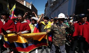 Indígenas protestan en las calles de Quito, a 28 de junio de 2022.