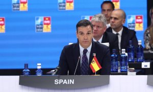 El presidente del Gobierno, Pedro Sánchez, durante la primera jornada de la Cumbre de la OTAN 2022 en el Recinto Ferial IFEMA, a 29 de junio de 2022, en Madrid.