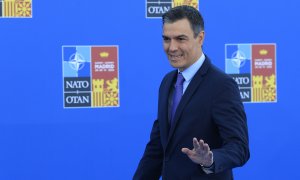 El presidente del Gobierno, Pedro Sánchez, a su llegada a la segunda jornada de la cumbre de la OTAN que se celebra este jueves en el recinto de Ifema, en Madrid.