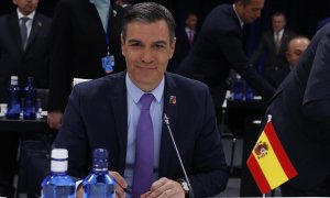 El presidente del Gobierno, Pedro Sánchez, en la segunda jornada de la cumbre de la OTAN que se celebra este jueves en el recinto de Ifema, en Madrid.