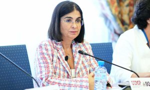 La ministra de Sanidad, Carolina Darias, durante el 'XV Encuentro Interautonómico sobre Protección Jurídica del Paciente', en el Palacio de la Magdalena, a 1 de julio de 2022, en Santander, Cantabria.