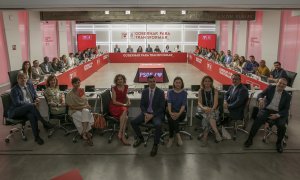 El secretario general del PSOE y presidente del Gobierno, Pedro Sánchez, preside la reunión de la Ejecutiva Federal del PSOE en la sede socialista de la calle Ferraz.