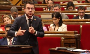 06/07/2022 - Pere Aragonès, en la sessió de control del Parlament d'aquest dimecres.