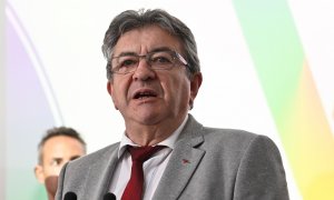 12/06/2022 El candidato de izquierdas francés, Jean-Luc Mélenchon, habla en la noche electoral durante la primera vuelta de las presidenciales