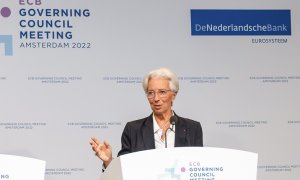La presidenta del Banco Central Europeo, Christine Lagarde, en Amsterdam, Países Bajos, a 9 de julio de 2022.