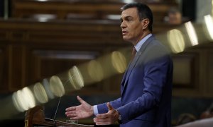 El presidente del Gobierno, Pedro Sánchez interviene durante la segunda jornada del debate sobre el Estado de la Nación, a 13 de julio de 2022.