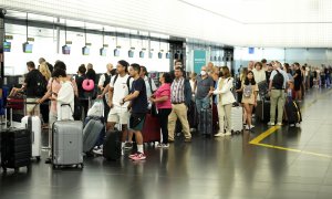 15/07/2022. Aspecto de la Terminal 2 del Aeropuerto Josep Tarradellas Barcelona El Prat este viernes por las huelgas de los tripulantes de cabina de Ryanair e EsayJet, a 15 de julio de 2022.