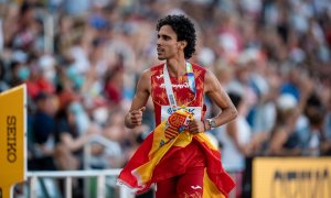 Mohamed Katir, del Equipo Español, medalla de bronce en la final de 1.500 metros durante el Campeonato del Mundo de atletismo al aire libre, a 19 de julio de 2022 en Eugene, Oregón, Estados Unidos.