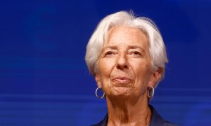12/07/2022-La presidenta del Banco Central Europeo (BCE), Christine Lagarde, pronuncia un discurso tras la ceremonia de firma de la adopción del euro por parte de Croacia en el Consejo Europeo en Bruselas, Bélgica, el 12 de julio